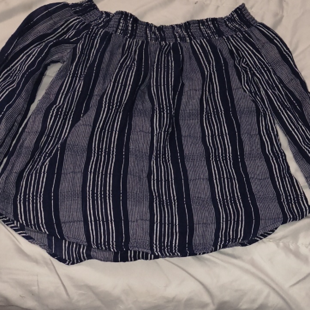 Sweet Wanderer Navy and White Striped Blouse